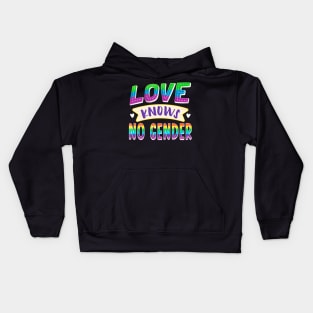 Love Knows No Gender LGBTQ Gay Pride Kids Hoodie